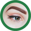 daisy g-325 green colored circle contact lenses by eos model nika mestrovic