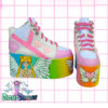princess serenity yru sailor moon hand painted platform trainers shoes kawaii cute pastel harajuku anime