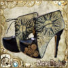 steampunk ankle boots custom pastel dreams compass pattern beautiful