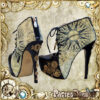 steampunk ankle boots custom pastel dreams compass pattern beautiful