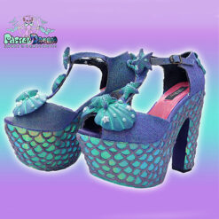mermaid heels handmade pastel dreams sweet blue ocean kawaii cute harajuku