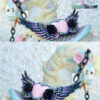 Angelic Heart necklace black - pink fairy kei kawaii accessories pastel lolita pastel goth, harajuku