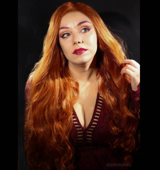 Lace front wig, ginger red, auburn, realistic wig,cosplay wig