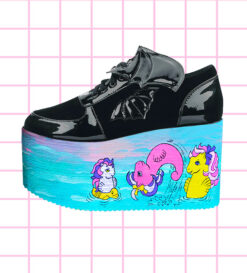 iron fist creatures of the night platform flatform trainers my little sea pony retro hand painted in ombre pastel colors nugoth kawaii harajuku