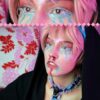 Bubble 101 pink colored contact lenses cosplay lenses, circle lenses, colored contacts, costume lenses