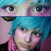 EOS pop 204 blue colored contact lenses cosplay lenses, circle lenses, colored contacts, costume lenses