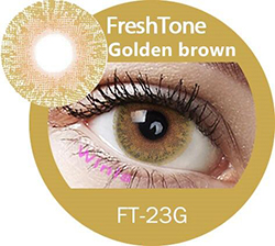 freshtone golden ash -golden brown cosmetic contact lenses, circle lenses, colored contacts
