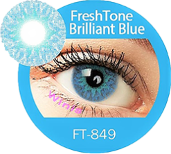 freshtone extra brilliant blue cosmetic contact lenses, circle lenses, colored contacts