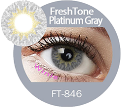 freshtone extra platinum gray cosmetic contact lenses, circle lenses, colored contacts