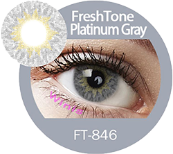 freshtone extra platinum gray cosmetic contact lenses, circle lenses, colored contacts