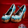 floral cake custom made chunky heels shoes one of the kind, Pastel Goth