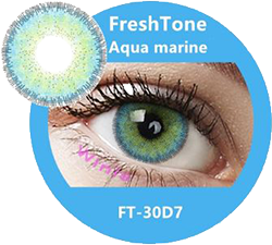 freshtone diva aqua marine blue cosmetic contact lenses, circle lenses, colored contacts