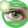 freshtone diva green cosmetic contact lenses, circle lenses, colored contacts