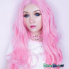 Lace front wig, pink wig, synthetic, realistic wig,cosplay wig