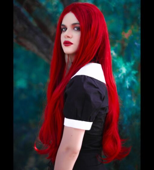 straight lace front wine red wig for witchy, gothic or just cosplay looks