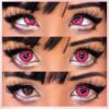 cosplay pink lenses, colored lenses, pink lenses, yandere lenses